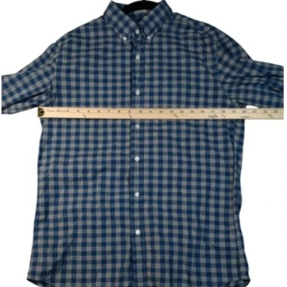 J Crew Shirt‎ Mens Large Blue Plaid Button Down Slim Fit Long Sleeve Casual
